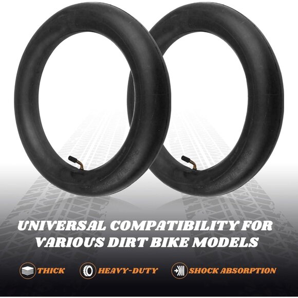 2-Pack -10 Dirt Bike Replacement Inner Tube Heavy Duty with TR-87 Bent Valve Ste - Picture 6 of 6